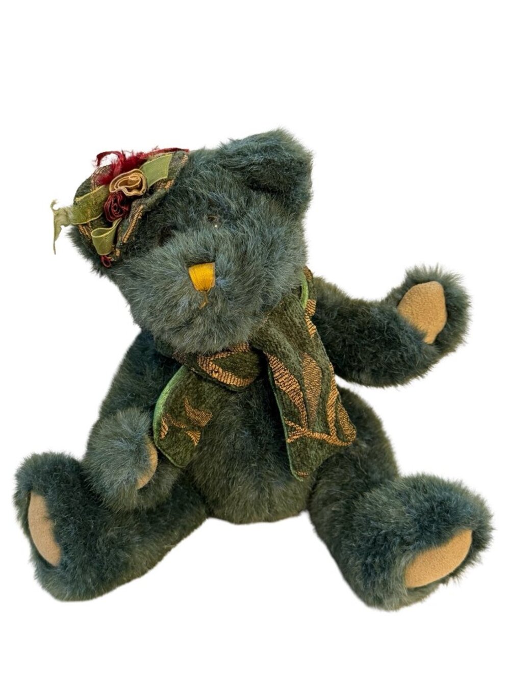 Vintage Dan Dee Collector's Choice Green Teddy Bear Plush Music Box Somewhere My